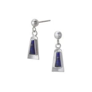 Lapis Lazuli Elongated Trapezoid Stud Earrings