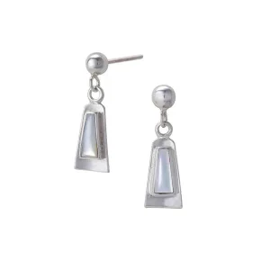 Shell Elongated Trapezoid Stud Earrings