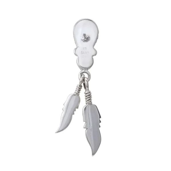 Feather Labradorite Wirework Stud Earrings - Image 3