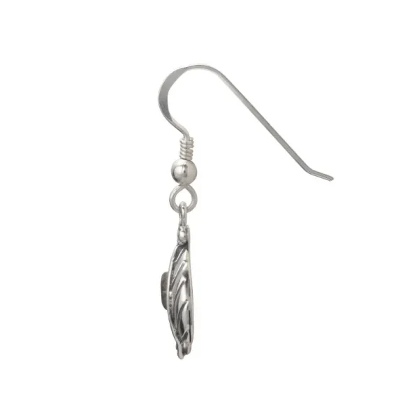 Rainbow Moonstone Teardrop Leaf Hook Earrings - รูปภาพ 2