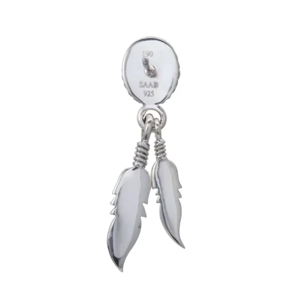 Feather Rainbow Moonstone Stud Earrings - Image 3