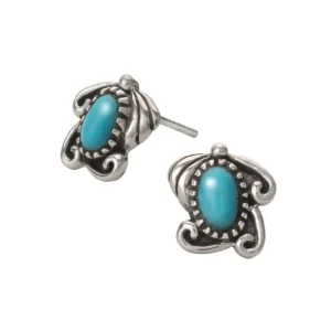 Turquoise Oriental Stud Earrings