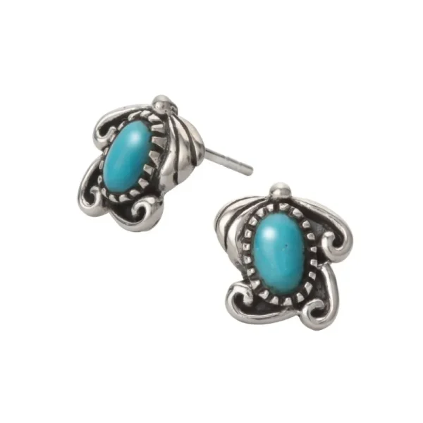 Turquoise Oriental Stud Earrings
