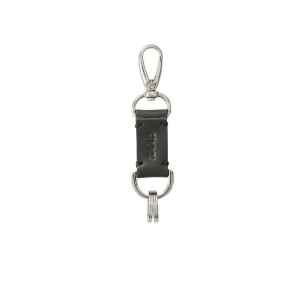 Genuine Leather Keychain Embossed Black Saddle Leather - Image 2