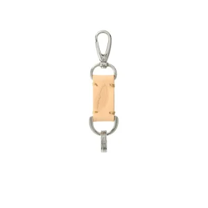 Genuine Leather Keychain Embossed Natural Saddle Leather