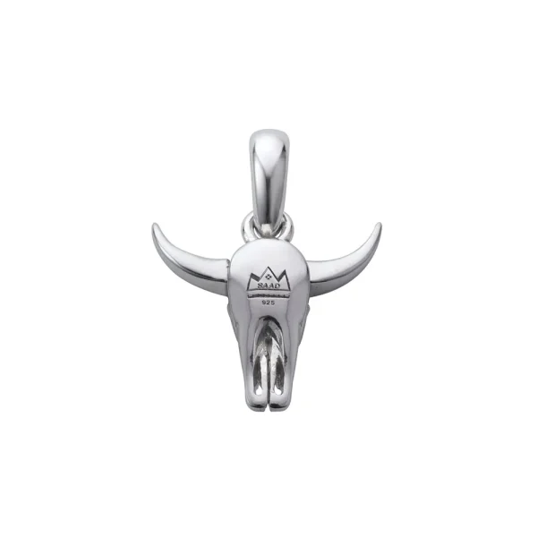 Buffalo Skull Sun Symbol and Arabesque Pendant, Small - Image 3