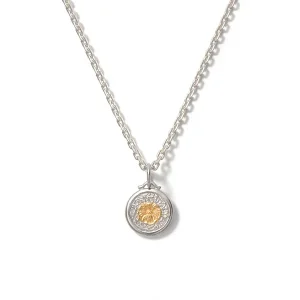 Yellow Poppy Flower 24K Gold Plated Sheridan Carved Pendant, Small