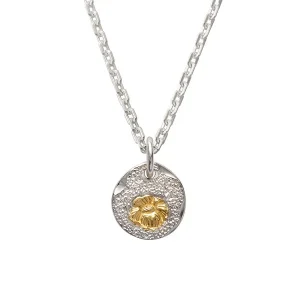 Poppy Flower 24K Gold Plated Tufa Cast Pendant