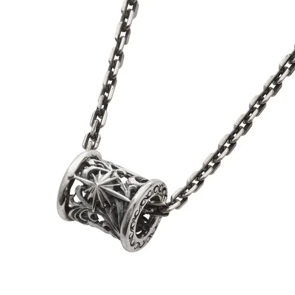 Sun Symbol and Arabesque Openwork Cylider Pendant, Small - รูปภาพ 2