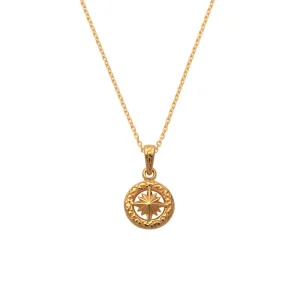 18K Gold Plated Sun Symbol and Arabesque Openwork Pendant