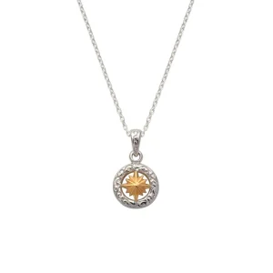 Sun Symbol and Arabesque 18K Gold Plated Openwork Pendant