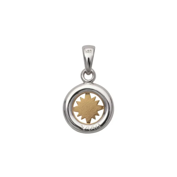 Sun Symbol and Arabesque 18K Gold Plated Openwork Pendant - รูปภาพ 3