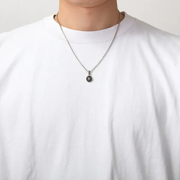 Sun Symbol and Arabesque Openwork Round Pendant, Small - รูปภาพ 5