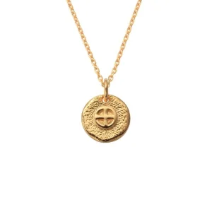 18K Gold Plated Medicine Wheel Tufa Cast Pendant
