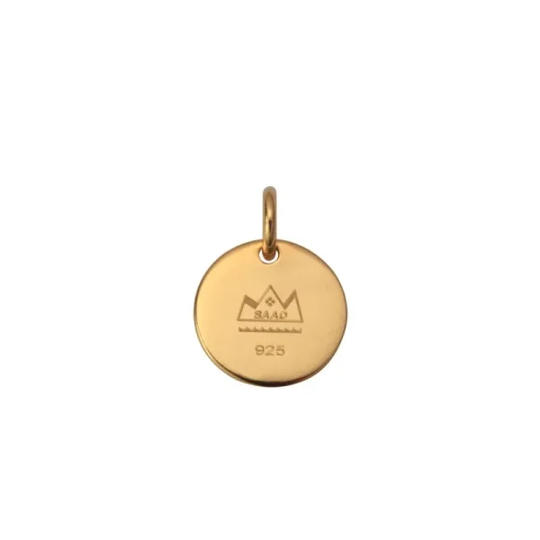 18K Gold Plated Medicine Wheel Tufa Cast Pendant - Image 3