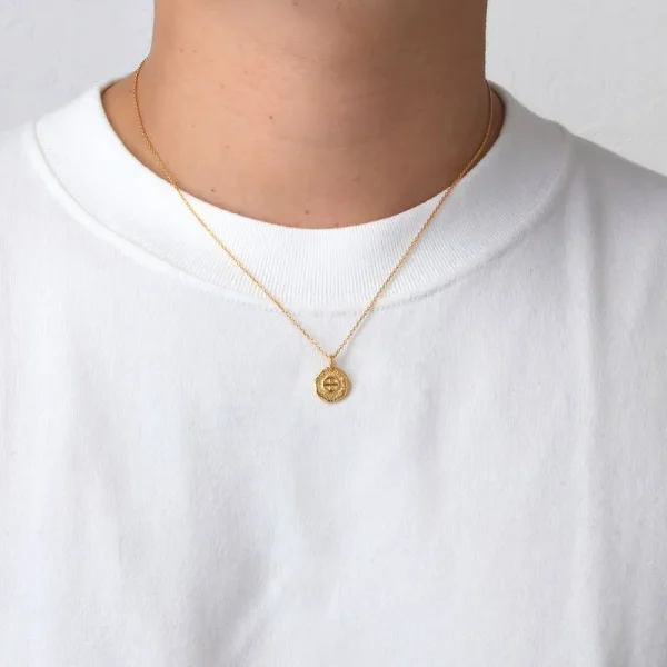 18K Gold Plated Medicine Wheel Tufa Cast Pendant - Image 4