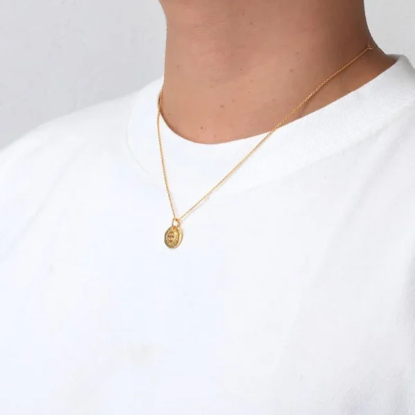 18K Gold Plated Medicine Wheel Tufa Cast Pendant - Image 5