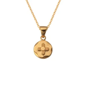 18K Gold Plated New Mexico Flag Pendant