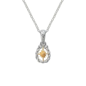 Sun Symbol and Horseshoe 24K Gold Plated Pendant, Small