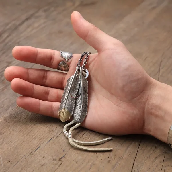 White Deerskin String and Red White Heart Beads - รูปภาพ 2