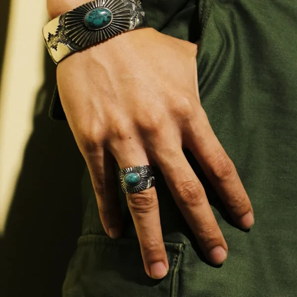 Archive Collection Spider Web Turquoise Sunburst Ring - รูปภาพ 4