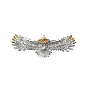 Eagle Natural Silver Color Gold Plated Pendant with Bronze