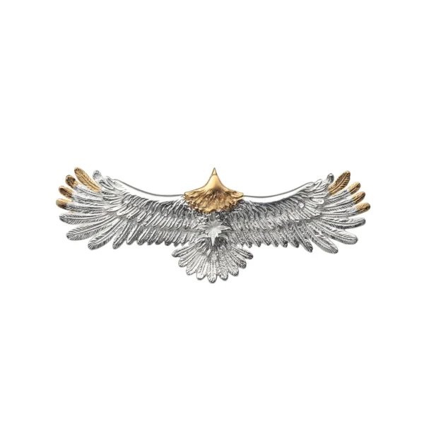 Eagle Natural Silver Color Gold Plated Pendant with Bronze