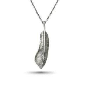 Covert Feather Right Facing Pendant, Small