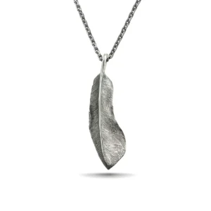 Covert Feather Left Facing Pendant, Large