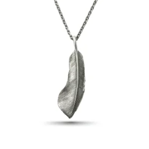 Covert Feather Right Facing Pendant, Large