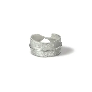 Feather Natural Silver Color Ring