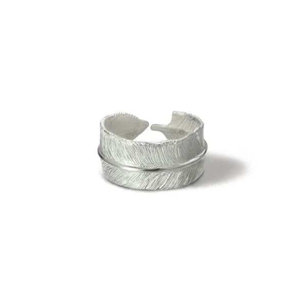 Feather Natural Silver Color Ring