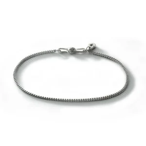 Venetian Stainless Steel Chain Bracelet with Sun Symbol Hook, Slim